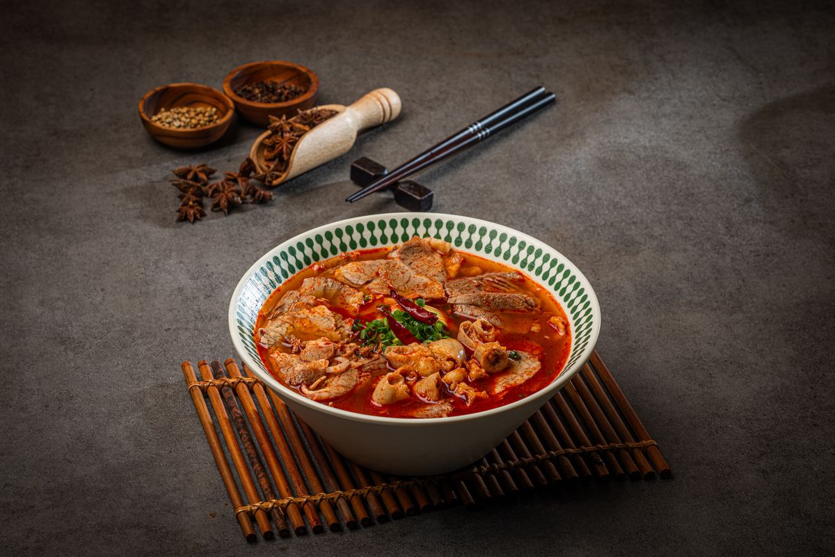 매운 소곱창 쌀국수